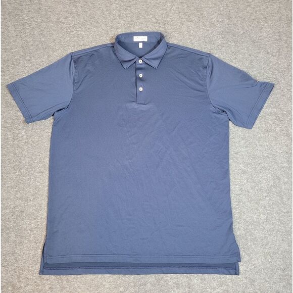 Peter Millar Summer Men's Golf Polo Shirt  Size L Blue Performance Stretch - Picture 1 of 8